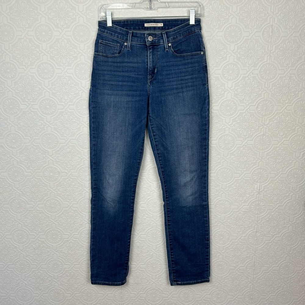 Levi’s Mid Rise Skinny Jeans Medium Wash Blue 6 28 Denim Straight
